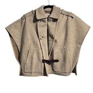 Hunter Knit Tweed Cape Double Breasted Buckle Front Medium Equestrian Heritage